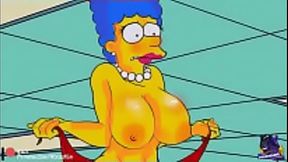 Marge Simpson mostrando seus grandes peitos