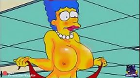 Marge Simpson mostrando seus grandes peitos