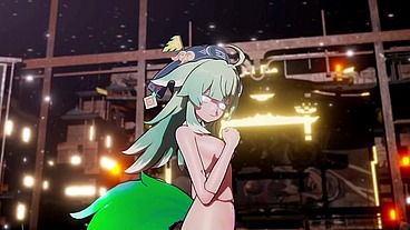 Honkai Star Rail Huohuo Hentai Fox Girl Kitsune Nude Dance Hit And Run Mmd 3D Emerald Tail