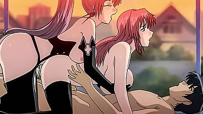 Hentai - Threesome with my Busty Step Sisters! [Subtitled]
