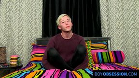 Solo twink Jax Marnell drills ass with toy and wanks cock hard