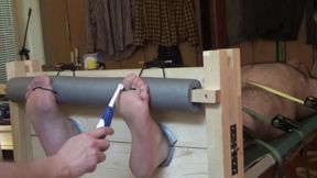 Nude Bear Tickled In Stocks And On A Rack