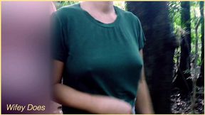 Wife obliged by stranger to show her breasts in public