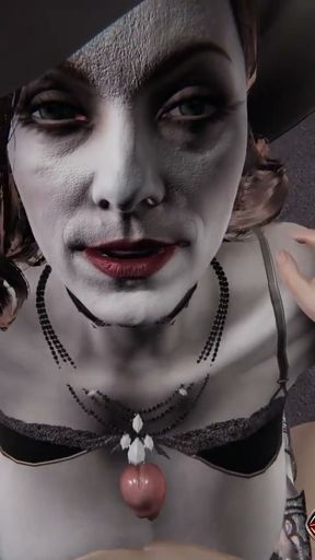 Seductive Lady Dimitrescu in 3D Hentai - Handjob, Big Tits Fuck, and Cum in Mouth Blowjob   Clip 1