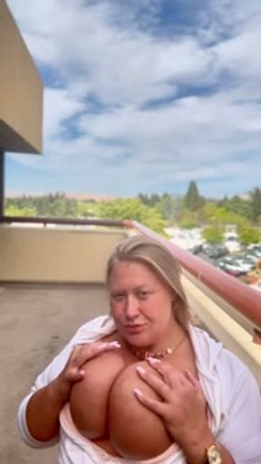 Blonde BBW MILF with Fat tits big nipples