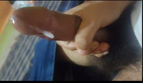 Masterbation: teenager's BBC enjoys spitting.