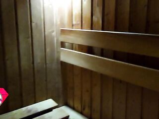 Flashing cock in sauna leads to public oral-sex and sex with stranger mother I'd like to fuck.