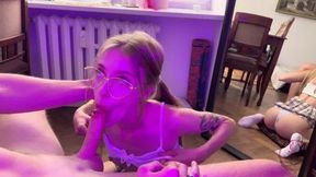 Amateur Blowjob Practice with a Friend