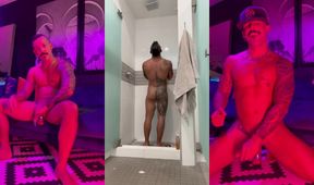 Gym jerk off rut Ortiz and Jona got cumshot on big balls
