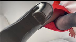A Giantess in High Heels and Nylons - Shoe fetish, Giantess Fetish and POV views on Tramplegirls heels right before a Shoejob - 4k Quality
