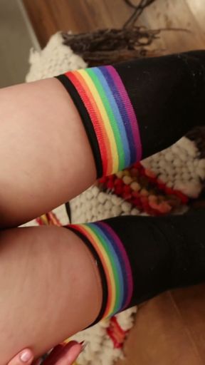 Yellow T-shirt & Rainbow Socks Halloween Fun Part 1