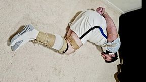 Worshipping Miss M's stockinged feet