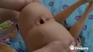 Blowjob, cumshot, facial &#8211; hardcore homemade video of amateur blonde teen slut getting extreme assfucking