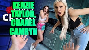 Raunchy Stepmom Jerks Her Husband Off But Uses A Pair Of Their Own Step-daughters Panties - Kenzie Taylor, Chanel Camryn And Donnie Rock