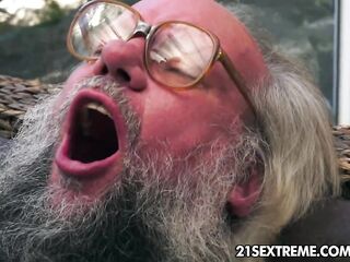 Old man bangs Dominica Fox's tight young pussy
