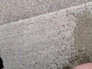 Relief on the Stoop- almost caught ! trans piss