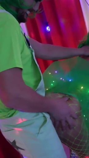Cock Crazed Clowns Fuck on Stage! Creampie