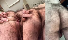 A quick view from below of my extremely hairy white ass