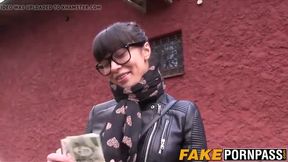 Hot and amazing ass brunette Mona gets fucked for cash