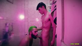 Camilo Brown Joins Twink 18+ Andres ZP For A Steamy Shower Blowjob Session