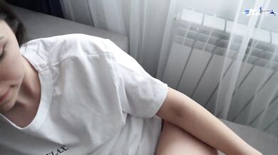 Roughly fucking  tight ass instead of her boyfriend. Anal Creampie - Valeria Sladkih