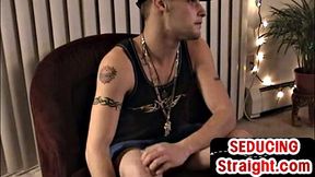 Real amateur str8 guy wanks cock for Xmas gay porn