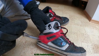 8 Cumshots on friends trashed worn DC Spartan shoes