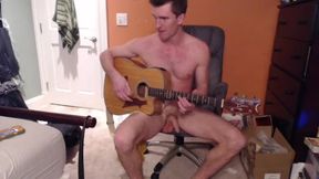 Bryan Cavallo, Playing Guitar Naked with Small Cock