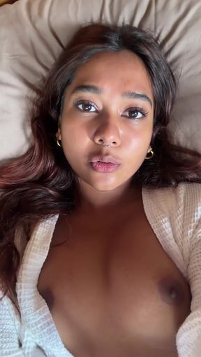 Petite Desi Mia Z masturbates on FaceTime once again   Clip 1