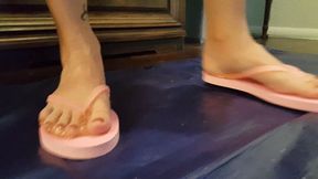 Karina Stuck in Super Sticky Flip Flops in Ultra Sticky Glue Trap