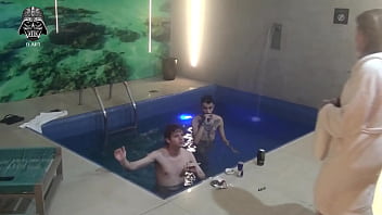 Poolside trio: Hotwife sucks and rides in motel threesome