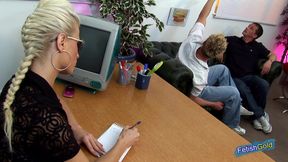 Three big titted babes get rough double penetration from horny clients at the restaurant