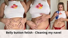 Belly button fetish - Cleaning my navel