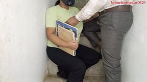 teacher seduces student during class break on stairs