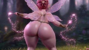 Thicc Pink Fairy Twerking Massive Ass with Magic Wand