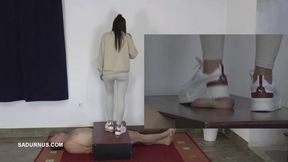 Mistress Natasa is just tapping his phone B Picture in picture wmv