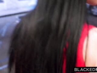 BLACKEDRAW Darksome-haired chick takes on 2 massive BBCs