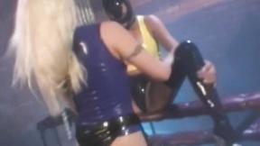 ”Latex suit big boobed babes hardcore twat fingering & rimming”