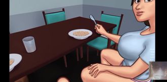 Summer Time Saga! Halloween Special! MILF Step-mom Sucks My Dick in Front of Stepsis!