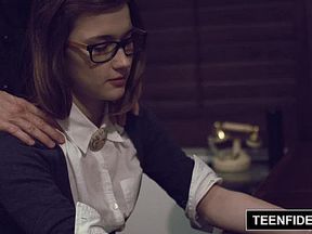 TEENFIDELITY - Cutie Alaina Dawson Creampied on Teacher's Desk