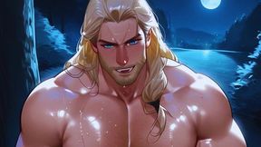 viking warrior reveals his dirty gay secret. he has a huge cock inside his tight, delicious ass.