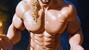 viking warrior reveals his dirty gay secret. he has a huge cock inside his tight, delicious ass.