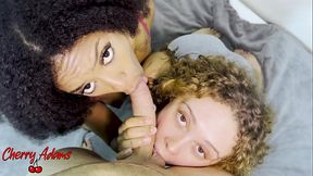 Menage Amador Caseiro - Trouxe Minha Amiga Pra ele Foder!!! Branquinha e Pretinha dividindo porra - Cherry Adams &amp_ Amanda Teix