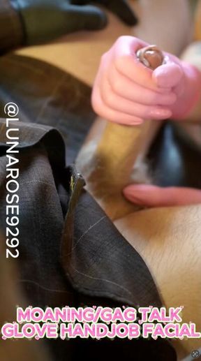 B/G MOANING  GAG TALK GLOVE HAND JOB FACIAL🤫🤐🧤🍆💦