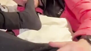 Teenie worships my stinky socks and foot
