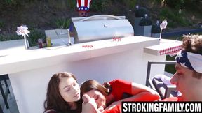 Teen and stepmom fuck before slut rides