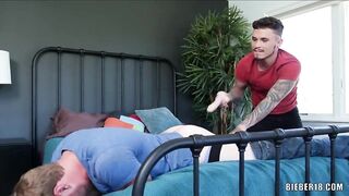 Hot guy with a toy gets his ass barebacked in this wild anal video