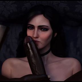 3D Compilation: Witcher 3 &ndash; Yennefer, Deepthroat Blowjob Dick Ride Uncensored Hentai