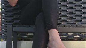 Smoking and coughing in leather pants