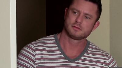 One lad is getting dicked down in this gay threesome sandwich